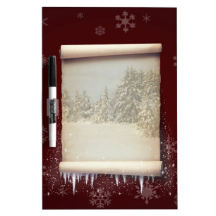 Winter Parchment Illustration Dry-Erase Board