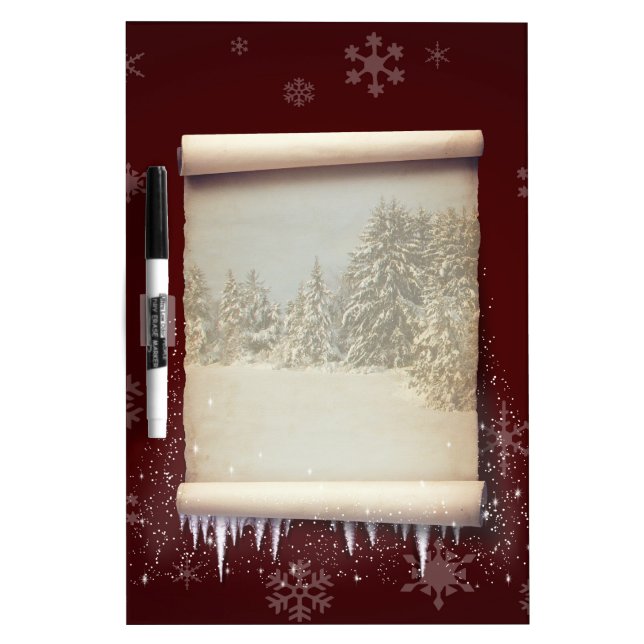 Winter Parchment Illustration Dry-Erase Board (Front)