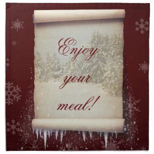 Winter Parchment Illustration Napkin