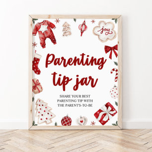 Winter Parenting Tip Jar Advice Sign Baby Shower