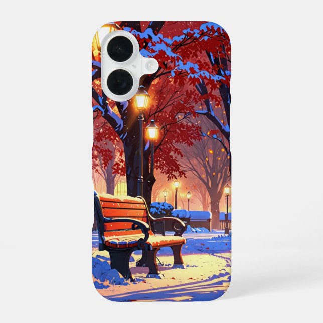 Winter Park Bench Iphone Case (Back)