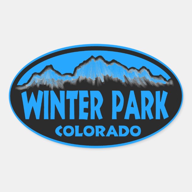 Winter Park Colorado blue oval stickers (Front)
