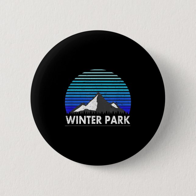 Winter Park Colorado Bluebird Mountain  Button (Front)