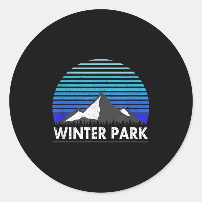 Winter Park Colorado Bluebird Mountain  Classic Round Sticker (Front)
