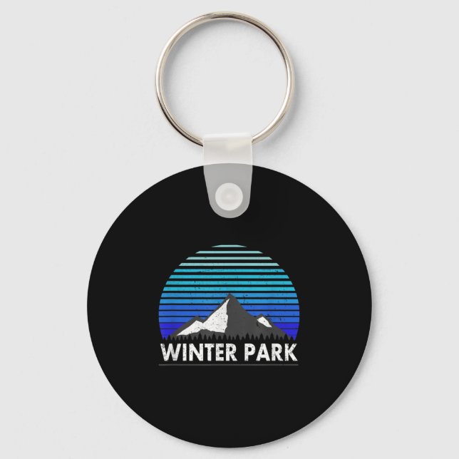 Winter Park Colorado Bluebird Mountain  Keychain (Front)
