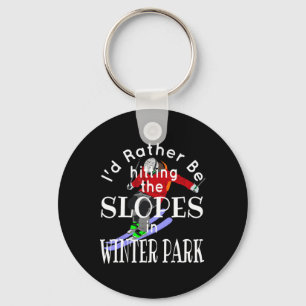 Winter Park Colorado I'd Rather Be Hitting The Slo Keychain