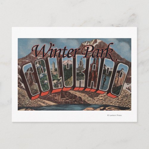 Winter Park Colorado _ Large Letter Scenes Postcard