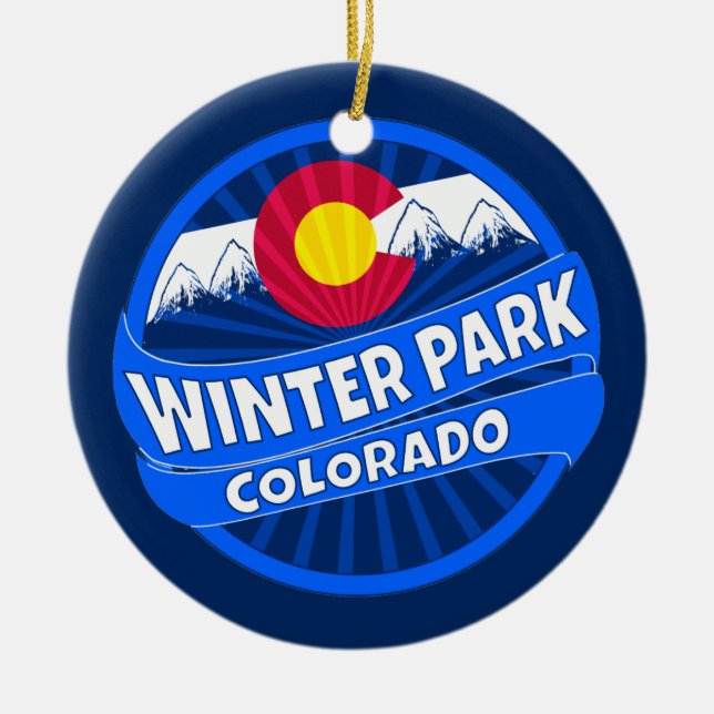 Winter Park Colorado mountain burst ornament (Front)