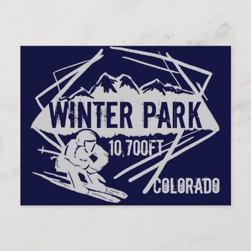 Winter Park Colorado ski elevation postcard
