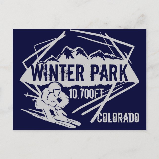 Winter Park Colorado ski elevation postcard (Front)