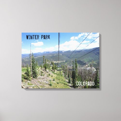 Winter Park Colorado ski lift canvas wrap