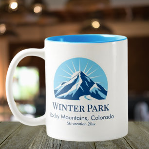Winter Park Colorado ski resort souvenir gift Two-Tone Coffee Mug
