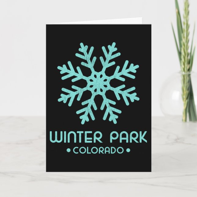 Winter Park Colorado Skiing Long Sleeve Ski Tee  Card (Front)