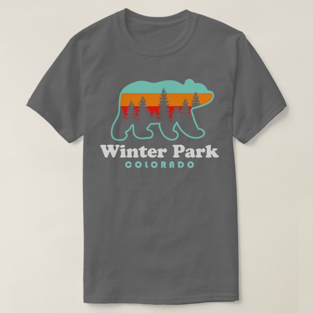 Winter Park Colorado Vacation Travel Bear Trees T-Shirt (Design Front)