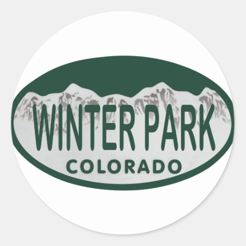 Winter Park license oval Classic Round Sticker