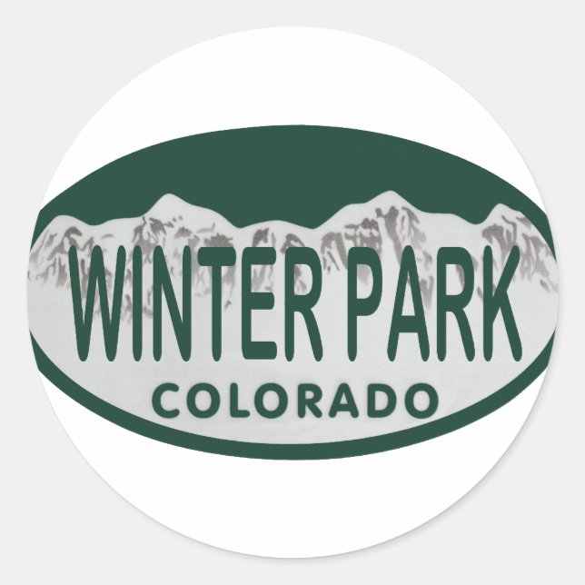 Winter Park license oval Classic Round Sticker (Front)