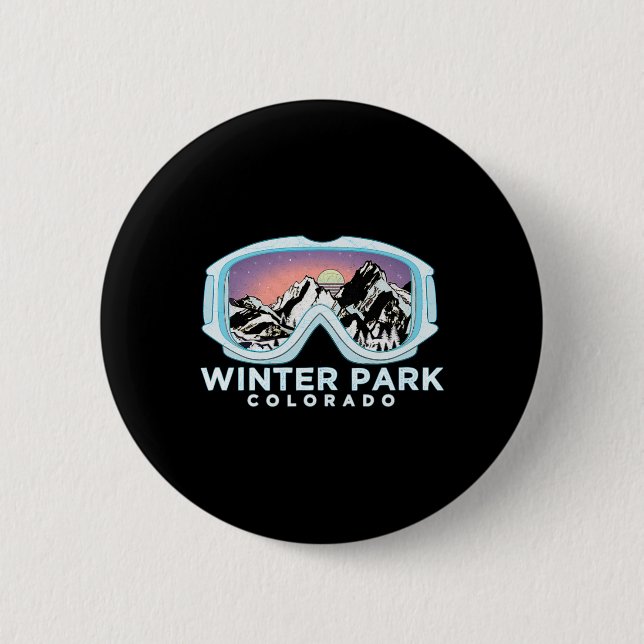 Winter Park Ski Design Winter Park, Co Skiing Snow Button (Front)