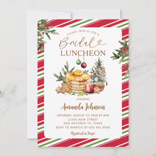 Winter Party Bridal Luncheon Pancake & Cocoa  Invitation (Front)