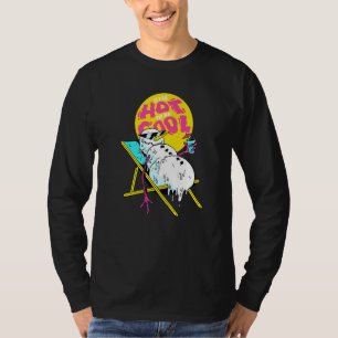 Winter Party Deck Chair Parody Melting Snowman T-Shirt