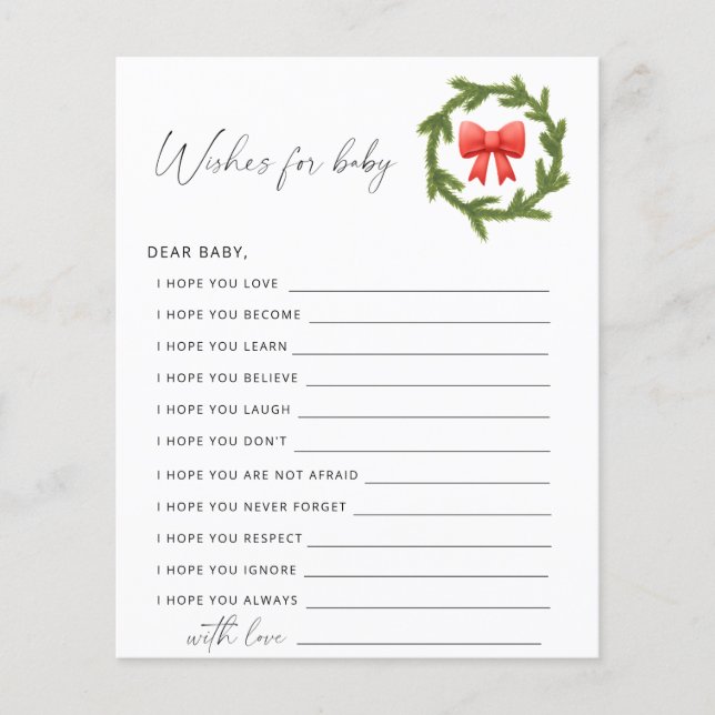 Winter Party game | wishes for baby game (Front)