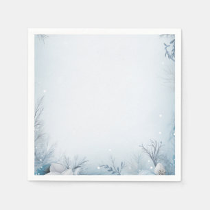 Winter party holiday season icy and snowy napkins