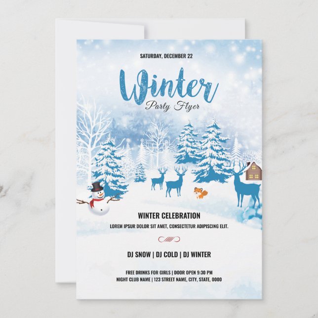 Winter Party Invitation Flyer (Front)
