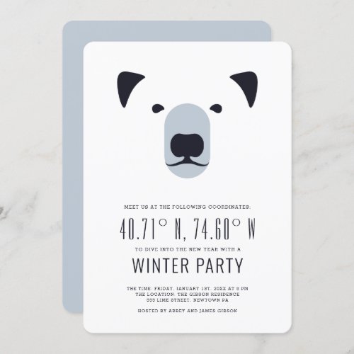 Winter Party  Polar Coordinates Invitation