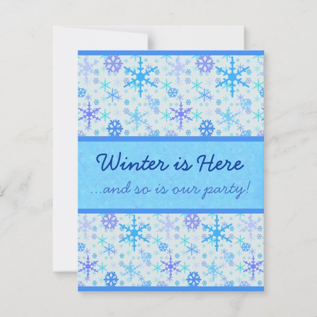 Winter Party Snowflake Invitations (Front)