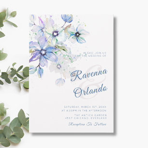 Winter Pastel Floral Botanical Romance Art Wedding Invitation