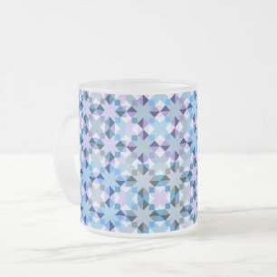 Winter patchwork star frosted glass coffee mug