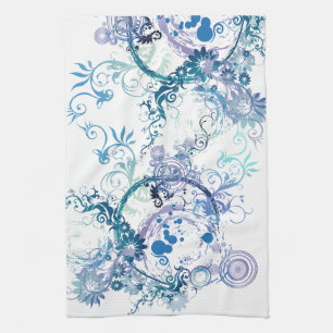 Winter Pattern. Blue. Turquoise. Kitchen Towel