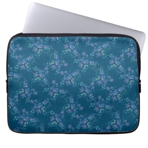 Winter Pattern Blue Turquoise  Laptop Sleeve