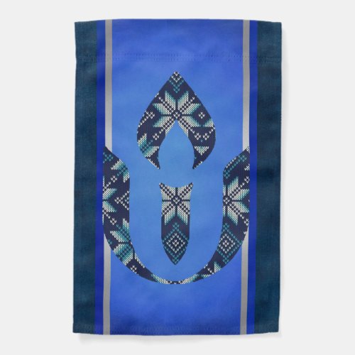 Winter pattern Unitarian universalist chalice  Garden Flag