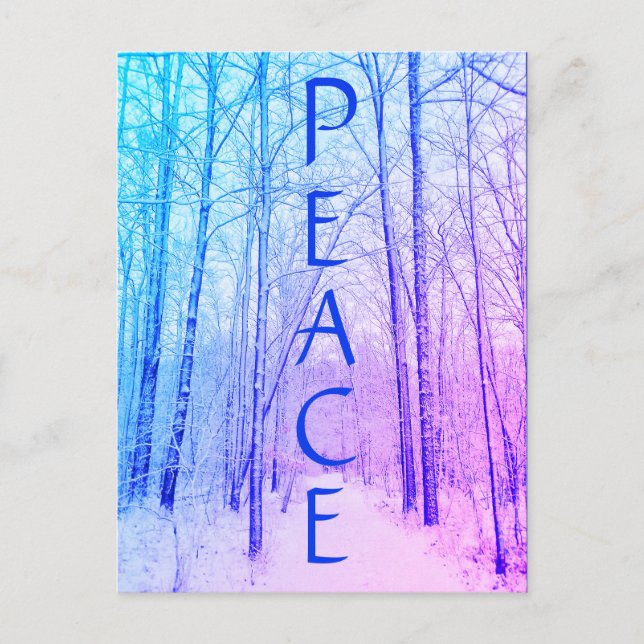 WINTER PEACE PURPLE POSTCARD (Front)