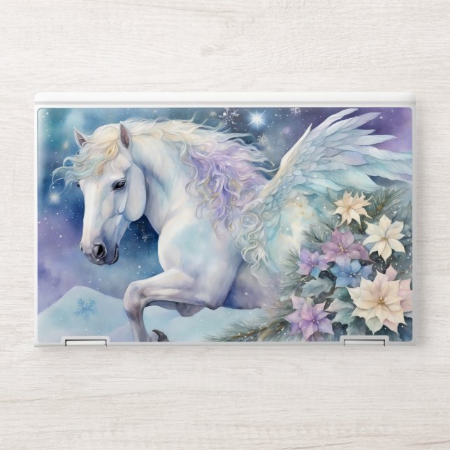Winter Pegasus Horse - All Options HP Laptop Skin (Front)