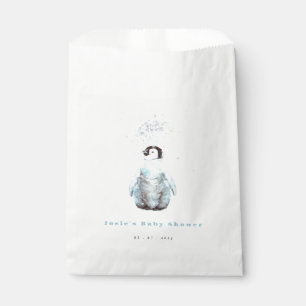 Winter Penguin Baby Shower Favor Bag