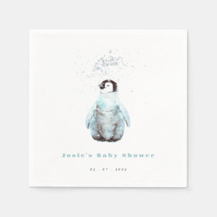 Winter Penguin Baby Shower Napkins