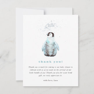 Winter Penguin Baby Shower Thank You Card