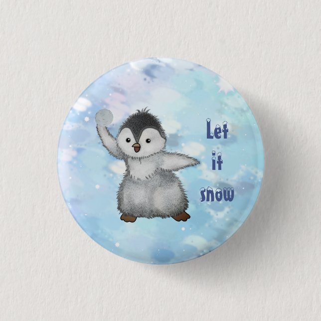 winter penguin button (Front)