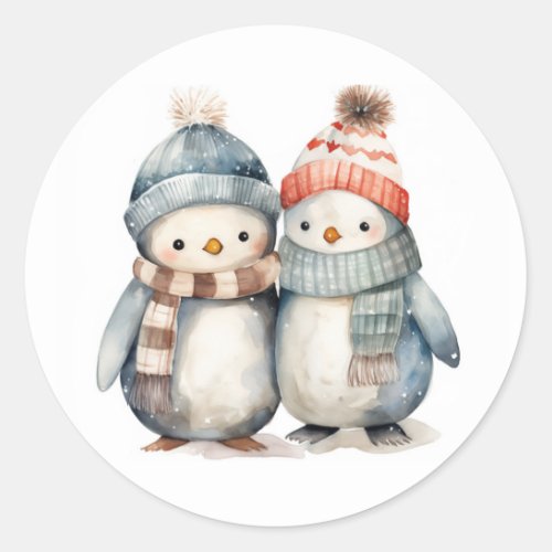 Winter Penguin Classic Stickers