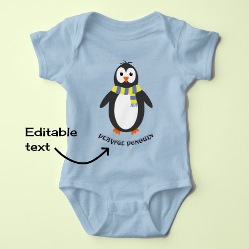 Winter penguin cute playful baby bodysuit