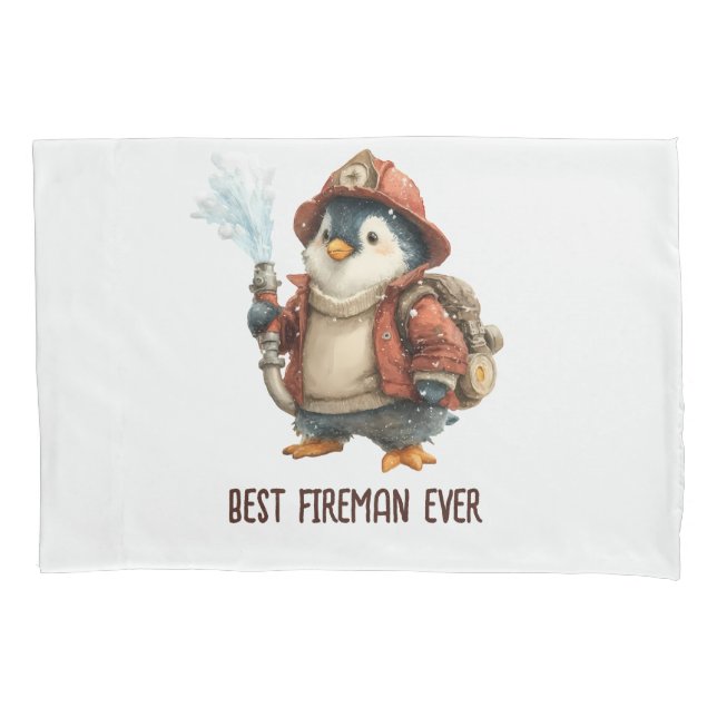 Winter Penguin Firefighter Ping Pong Paddle Pillow Case (Front)