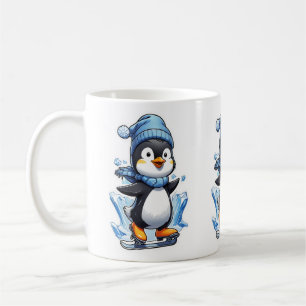 Winter Penguin Ice Staking Coffee Mug