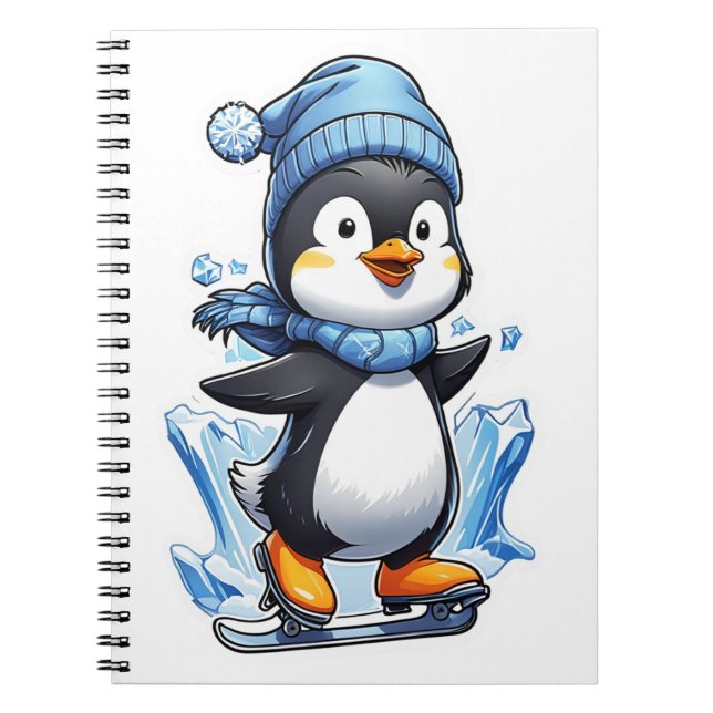 Winter Penguin Ice Staking Notebook (Front)