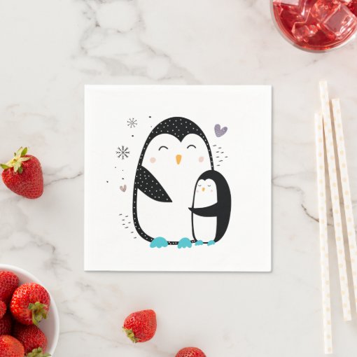 Winter Penguin Napkins Zazzle