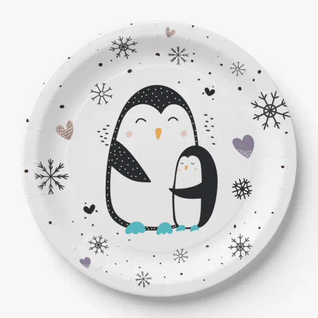 Winter Penguin Paper Plates | Zazzle