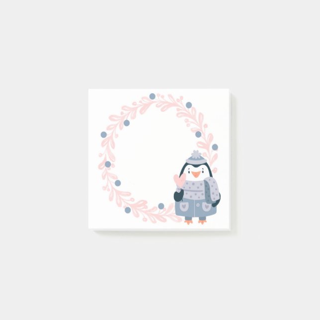 Winter Penguin Post-It Notes (Front)
