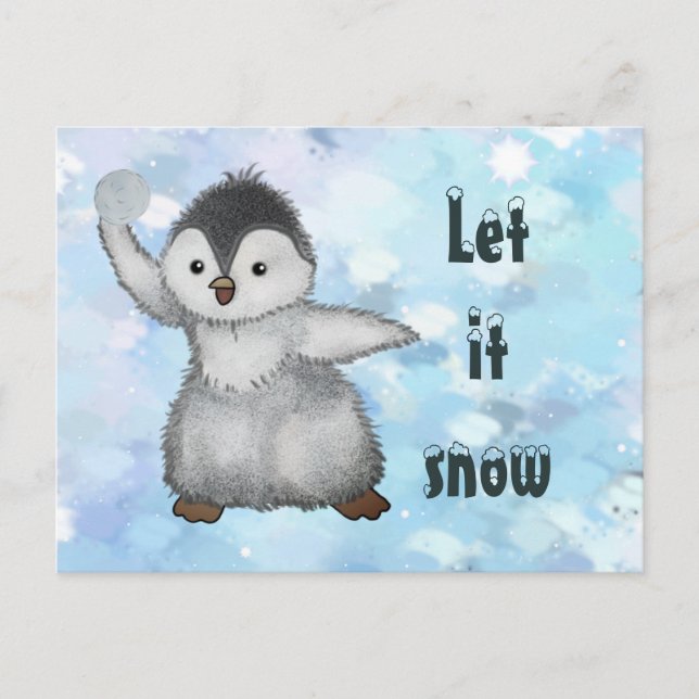 winter penguin postcard (Front)