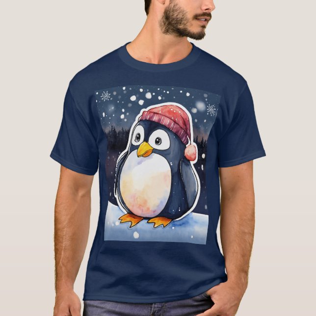 Winter Penguin T-Shirt – Cute & Cozy Cold-Weather  (Front)