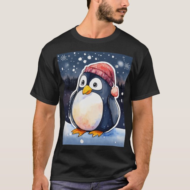 Winter Penguin T-Shirt – Cute & Cozy Cold-Weather  (Front)